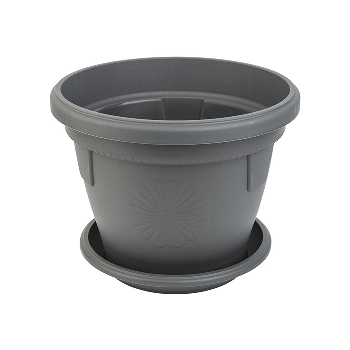 Saksija-Gerber-sa-podmetačem-Fi45-antracit-siva-10188 Saksija Gerber sa podmetačem Fi45 antracit siva 10188