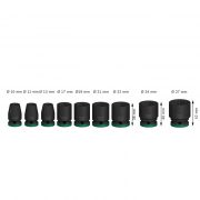 Set kovanih nasadnih ključeva 10 - 27mm; 1/2"; 9 delova